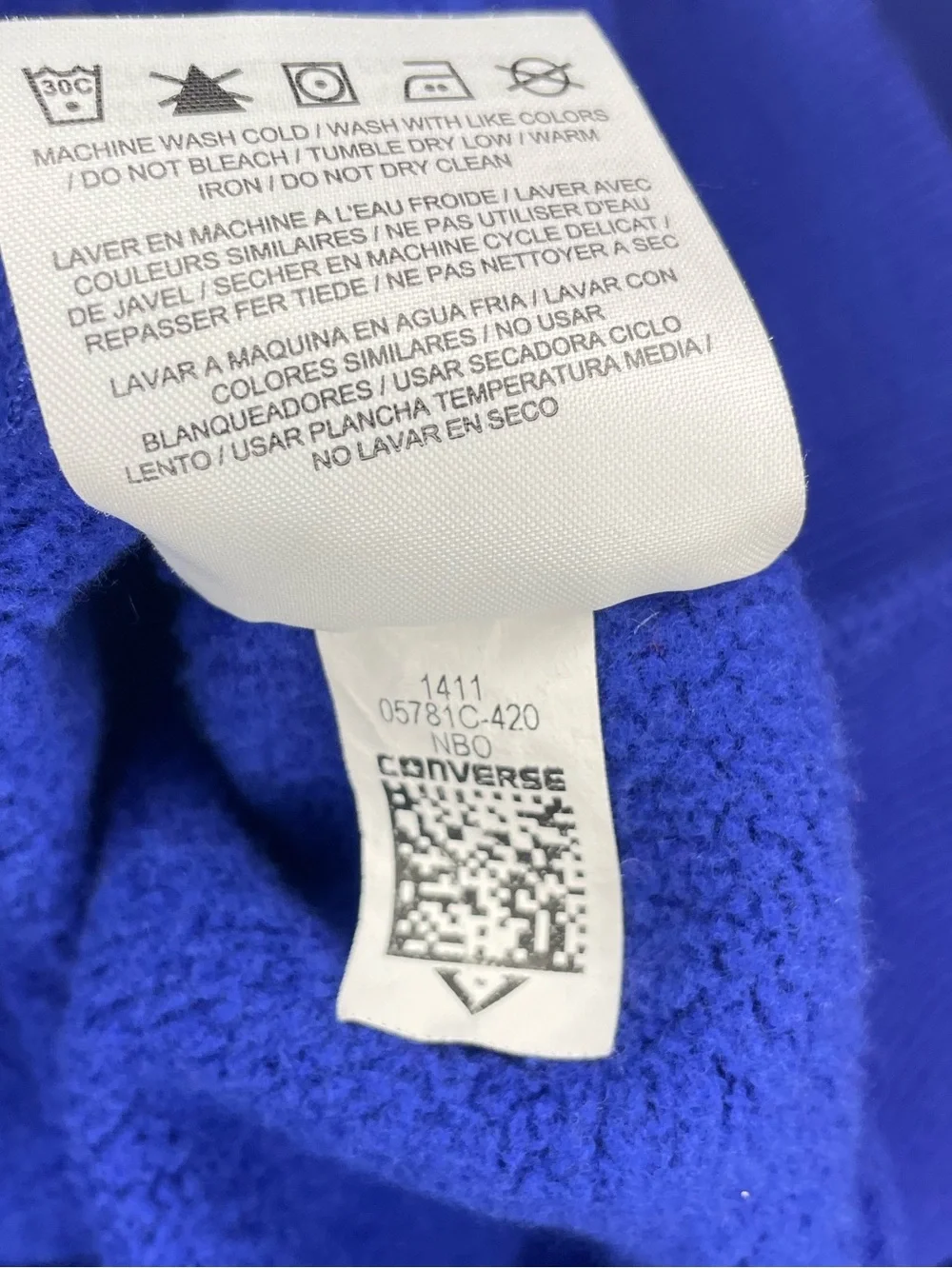 Converse Kids Cobalt Blue Full-Zip Hoodie-Small